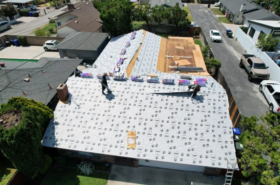 GAF underlayment installed over new decking